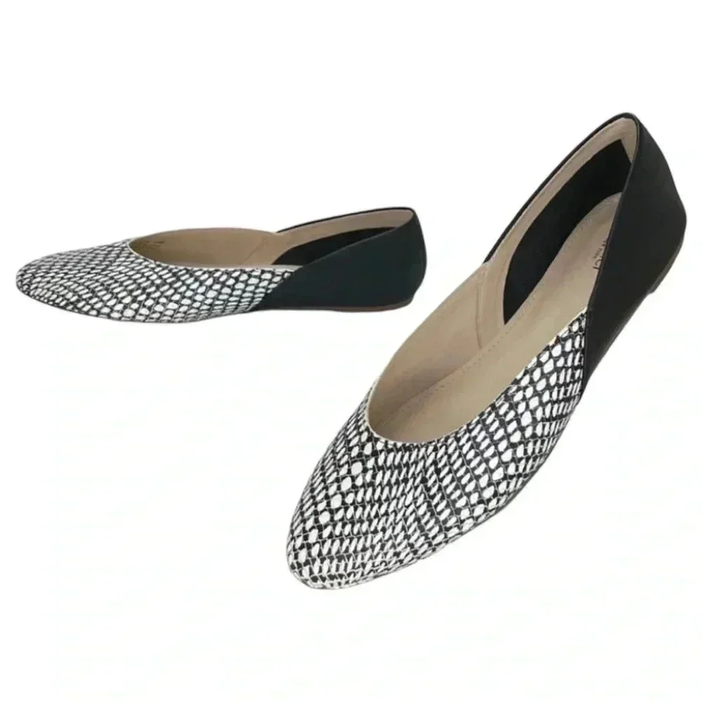 Botkier Britt Womens Flats 5M Leather Snake Print Slip On